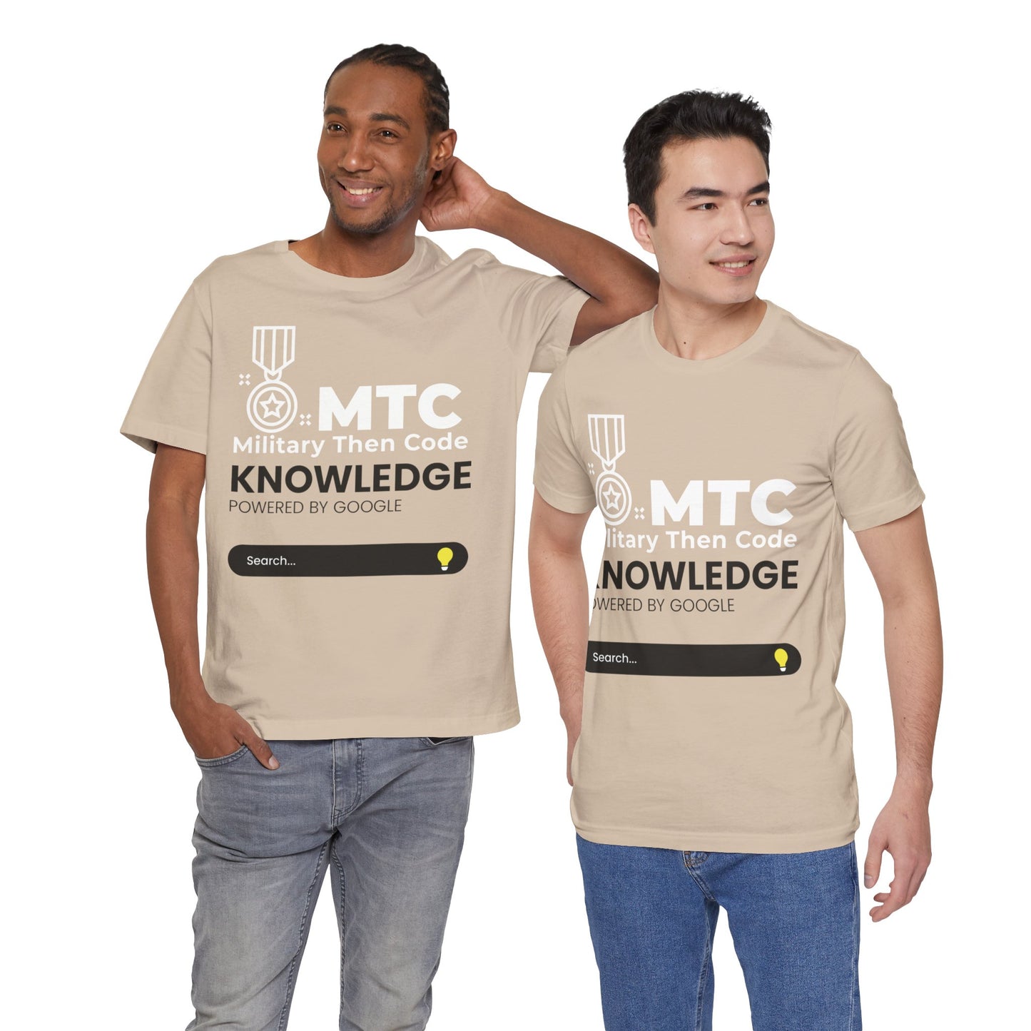 Military Then Code - Knowledge powered by Google Unisex Short Sleeve Tee