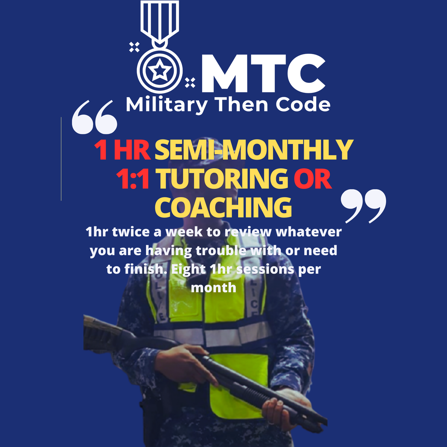 1 hr Semi-Monthly 1:1 Tutoring or Coaching