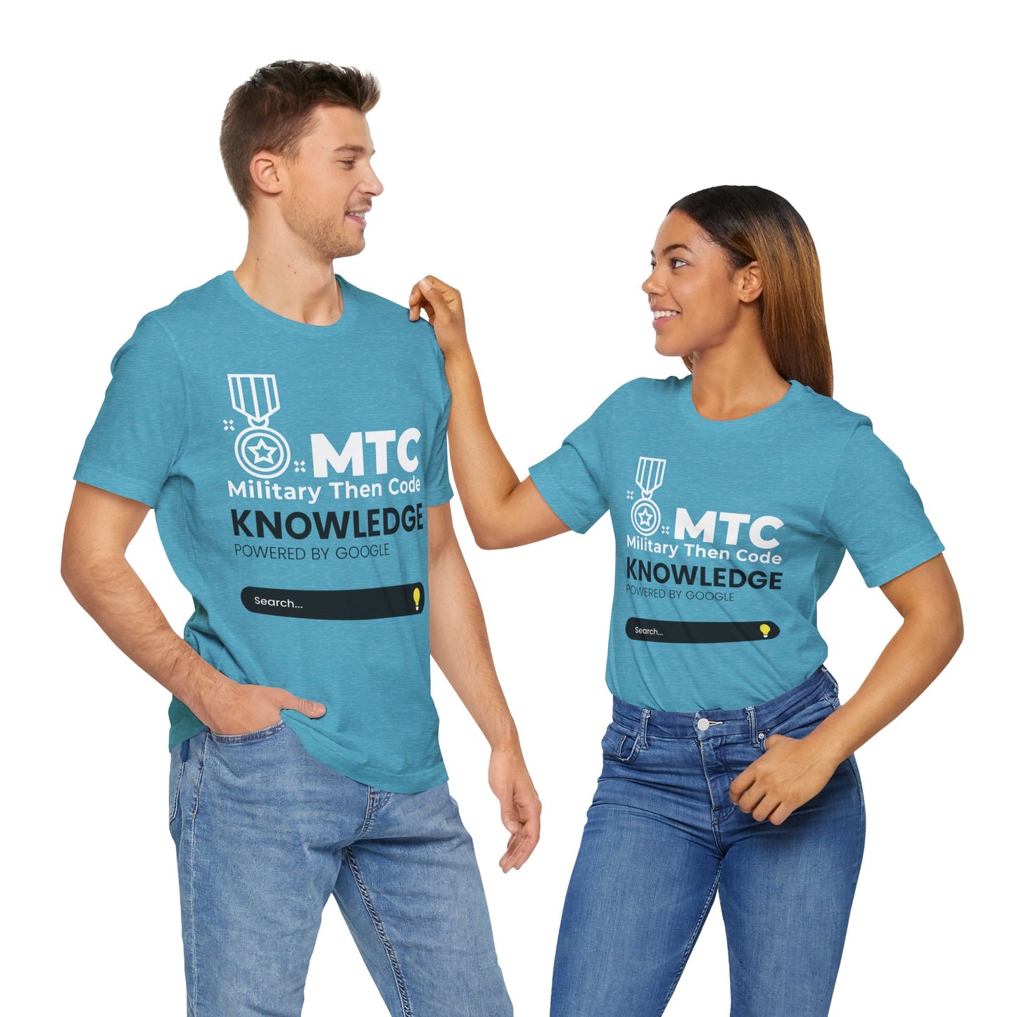 Military Then Code - Knowledge powered by Google Unisex Short Sleeve Tee