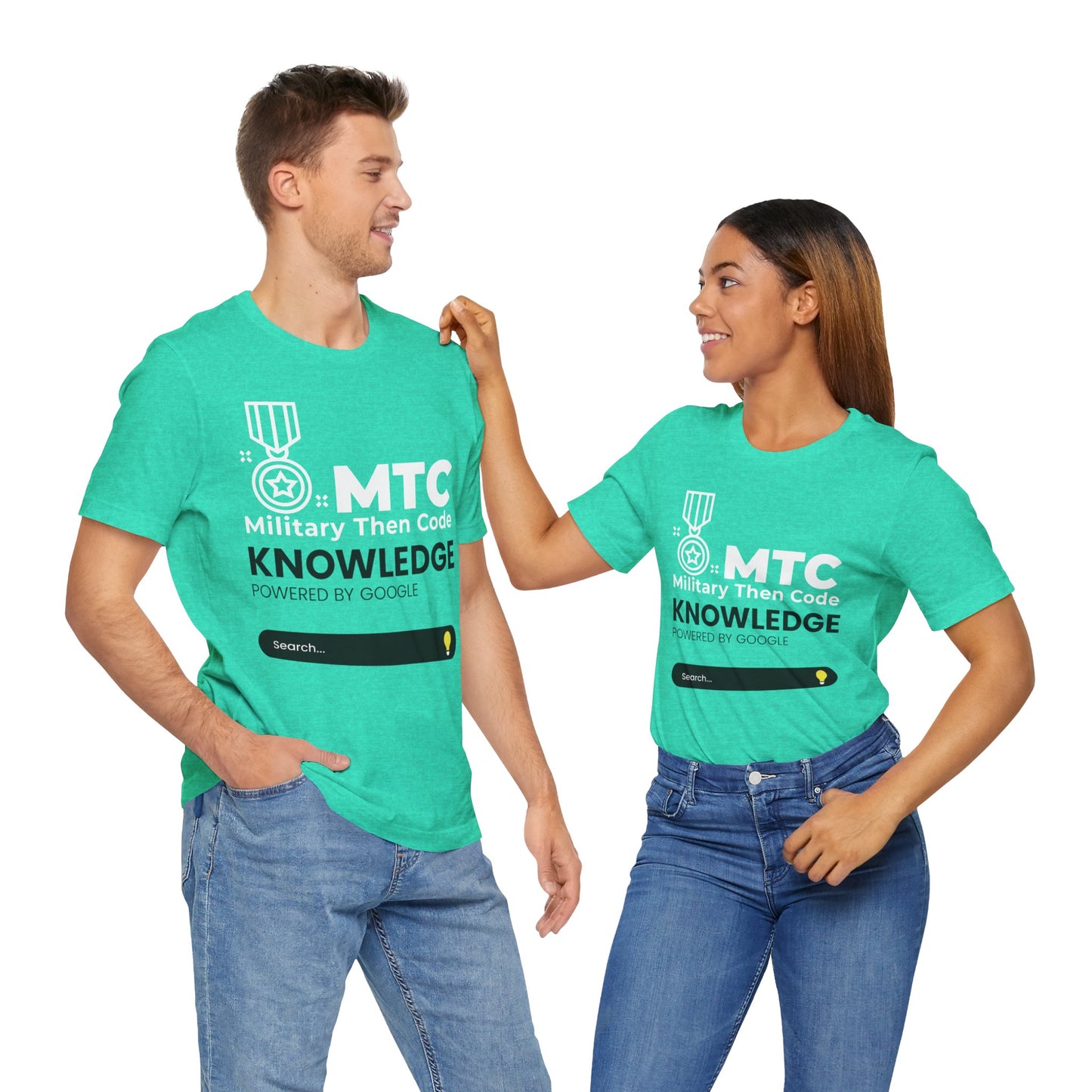 Military Then Code - Knowledge powered by Google Unisex Short Sleeve Tee